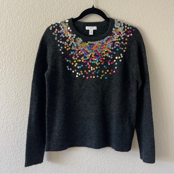 BIN#23 - 1901 Kid’s XL(14/16) Gray Sequined Pullover Sweater - Picture 1 of 6